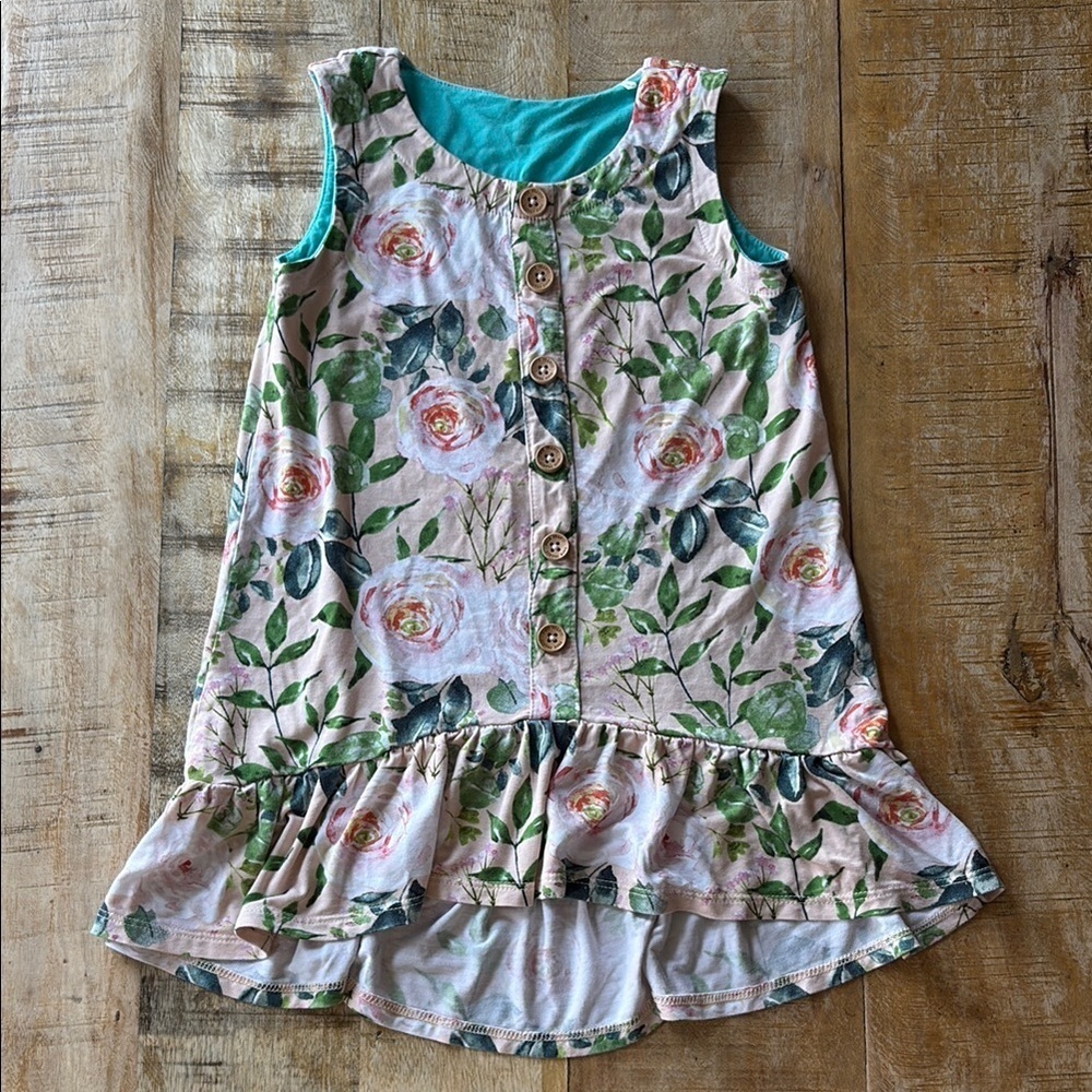 Posh Peanut Soft Bamboo Floral Dress 3t